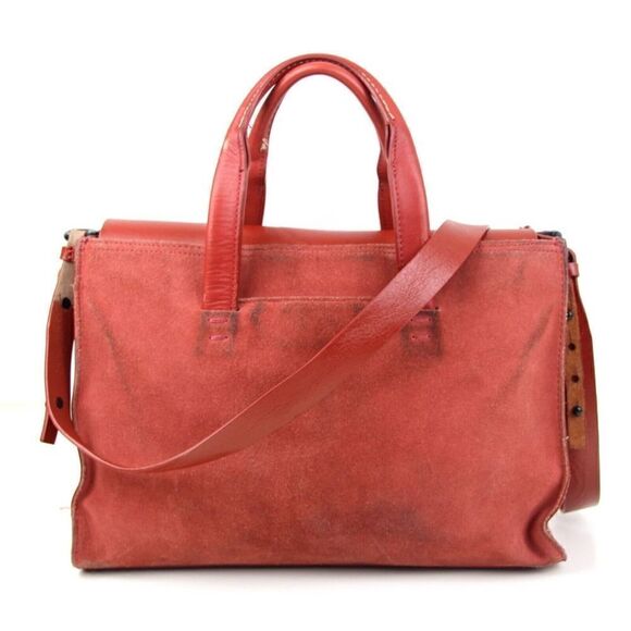 KELSI DAGGER BROOKLYN RED GENUINE LEATHER SUEDE SATCHEL SHOULDER BAG XBODY PURSE - Picture 4 of 12